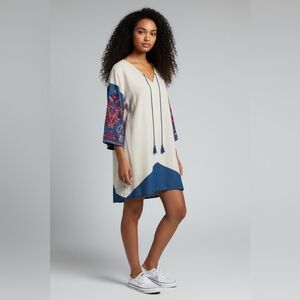 NWT’S. Symphony‎ tunic/shift dress with gorgeous embroidered detail on sleeves.